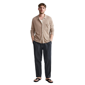Pantalons décontractés en toile de lin/coton de style moderne et tendance pour un confort respirant de haute qualité, logo personnalisé respectueux de l'environnement - Product Image 1