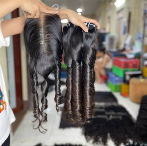 Mechones hinchables de Punta marrón de buena calidad de 100% extensiones de cabello humano vietnamita cabello crudo - Product Image 2