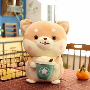 Lindo Peluche Grande de Perro <span class=keywords><strong>Akita</strong></span>, Juguete de Peluche Shiba <span class=keywords><strong>Inu</strong></span>, Taza de Leche, Marioneta, Muñeco de Peluche Suave, Regalos de Cumpleaños para Niños y Adultos - Product Image 3