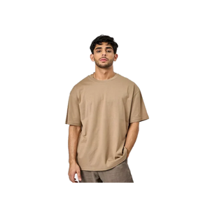 T-shirt pour homme en coton 100% surdimensionné, uni, teinture unie, décontracté, doux, léger, pour l'été - Product Image 1