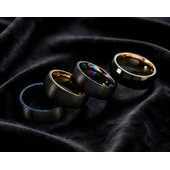 Matte Black Fidget Ring for <b>Men</b> Resizable Geometric Wedding Band with Inlay - Product Image 3