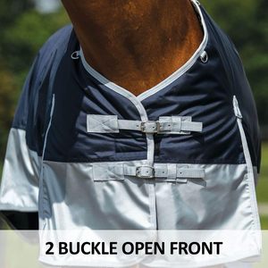 Drap de participation pour chevaux ouvert à l'avant avec 2 boucles Couverture imperméable, coupe-vent et respirante Criss-Cross Surcingle Winter Horse - Product Image 4