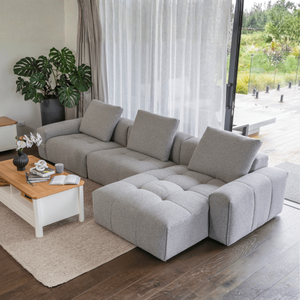 Bosa Lux Adjustable Chaise <b>Sofa</b> Set Corner Living Room Furniture with Sponge Filling for Home Apartment - Product Image 1
