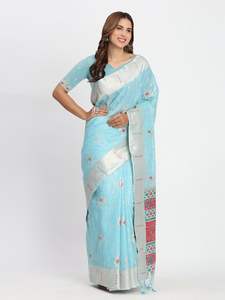 Cette belle collection de saris en coton gracieux en lin Astita à l'élégance subtile - Product Image 5