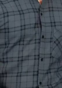 เสื้อคอตตอนแขนยาวสำหรับผู้ชาย, เสื้อลำลองผ้าฝ้าย100% เข้ารูปปกติระบายอากาศเป็นมิตรกับสิ่งแวดล้อมดีไซน์ถักลายตารางหมากรุกย้อมสีล้วน - Product Image 4