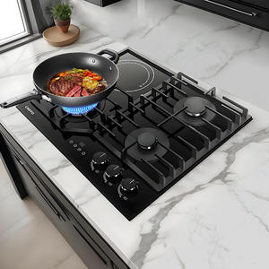 מפעל-כיריים גז 4 מבער באיכות גבוהה עם כיריים אינדוקציה מובנית ותכונות הגנה מרובה בטיחות - Product Image 4