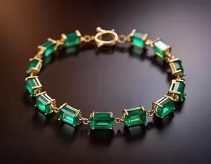 Increíble conjunto de pulseras y brazaletes de diamantes de moissanita Colección de joyas inspiradas en Diamantes en Oro de 18K diamante verde - Product Image 4