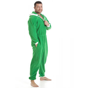 Customizable Men's <b>Sherpa</b> Fleece Jumpsuit Winter Thermal Onesie Loungewear Sleepwear Custom Logo Custom Brand Name High Quality - Product Image 4