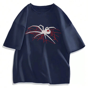 Vente en gros T-shirt à imprimé araignée et à épaules tombantes pour hommes T-shirt avec logo personnalisé pour hommes T-shirt de haute qualité pour hommes - Product Image 1