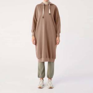 Modest Islamic Hooded <b>Sweatshirts</b> <b>for</b> <b>Women</b> Autumn Winter <b>Long</b> Pullover Heavy Weight 100% Cotton Quick-Dry Breathable - Product Image 1