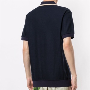 เสื้อไม่มีรอยต่อแขนสั้นสำหรับผู้ชายเสื้อคอตต้อน100% ถักแบบเรียบระบายอากาศได้พอดีกับกอล์ฟ - Product Image 2