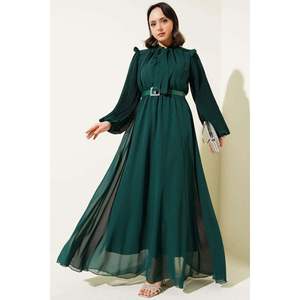 Vestido Manga Plisada Esmeralda - Product Image 4