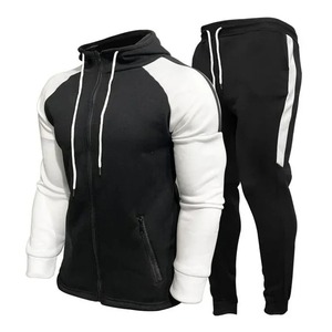Venta al por mayor de chándal deportivo para hombres y mujeres, conjunto de dos piezas con logotipo personalizado, chaqueta y pantalones con cremallera, proveedor de ropa deportiva para entrenamiento de gimnasia - Product Image 3