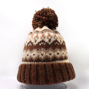 2025 High Quality Custom Sublimation Printed Logo Unisex Jacquard Knitted Beanie <b>Pom</b> <b>Pom</b> Hats Image Style Common Fabric - Product Image 2