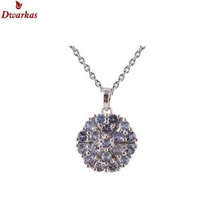 Recién llegado, joyería de moda, collar con colgante de piedras preciosas Aguamarina de Plata de Ley 925 para mujer - Product Image 2