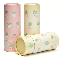 Animaux mignons de dessins animés, tube en papier cylindrique fait main, respectueux de l'environnement |   Boîte cylindrique personnalisée Kawaii pour cadeaux d'enfants et papeterie