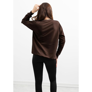 Sweat-shirt à capuche ample et décontracté pour femme, nouvelle mode, tricoté, couleur personnalisée sur le devant, 100% coton, hiver - Product Image 3