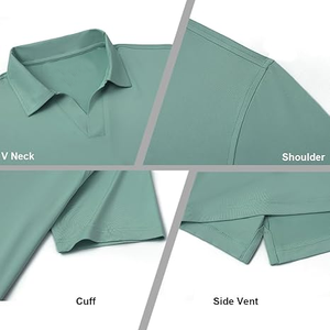 Camiseta de Polo de manga corta con cuello en V de verano informal para hombre - Product Image 4