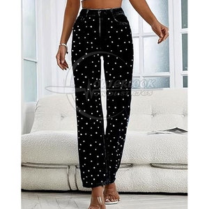 Élégant été femmes pantalons à jambes larges femmes vêtements à vendre 2025 prix de vente entier femmes pantalon Logo personnalisé - Product Image 2