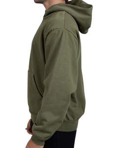 Sudadera con capucha vintage lavada verde, Jersey personalizado de gran tamaño, Sudadera con capucha pesada para hombre y mujer, OEM a granel - Product Image 3