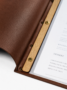 Carpeta de Menú de Cuero PU Marrón para Restaurante, Cafetería, Bar - Product Image 6