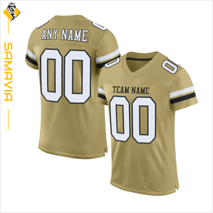 Maillot de football américain personnalisé prêt-à-expédier en tissu de polyester imprimé Technics uniforme d'équipe de la saison d'été à manches courtes - Product Image 3