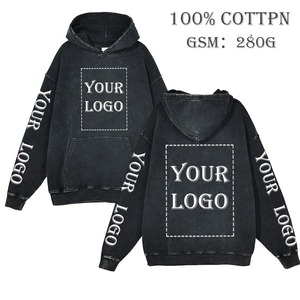 Personnalisé Votre Marque Logo Hoodies Hommes Femmes Nouveau Automne Hiver 100% Coton Casual Top Vintage Gothique Hoodies DIY Sweat - Product Image 2
