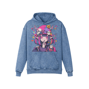 เสื้อมีฮู้ดสำหรับผู้ชายเสื้อมีฮู้ดผ้าผูกย้อมสีแบบกรดของ2024ระบายอากาศได้ดีผลิตตามสั่งได้ตามต้องการ - Product Image 1