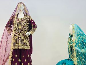 Pakistani Bridal Collection 5 Ethnic Modern Designs with Jarkan Work Heavy Blouse Lehenga Choli <b>Net</b> Fabric 9 Stunning Colors - Product Image 4