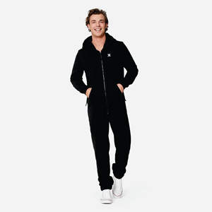 ชุดวันซี่ผ้าฝ้าย80% 20% โพลีเอสเตอร์สีดำมีซิปสีดำสำหรับทั้งชายและหญิง - Product Image 1