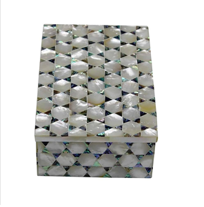 Boîte à bijoux en nacre de haute qualité et de belle couleur, incrustation d'os, produit de vaisselle pour boîte de 2 tailles - Product Image 2