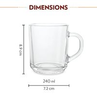 Ensemble de 6 tasses en verre borosilicate de haute qualité, résistant au micro-ondes et aux rayures, pour la maison, l'hôtel et la restauration