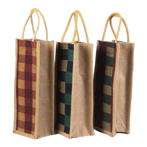 Bolsa de vino de yute superventas al por mayor KVR, soporte de botellas dividido reutilizable personalizado, Impresión de logotipo personalizado ecológico reutilizable para exportación - Product Image 2