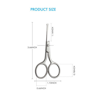 Tijeras de Peluquería Multiusos de Acero Inoxidable con Punta Redonda y Hojas Rectas de Marca, con Logotipo - Product Image 2