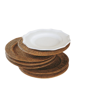 Article à décorer Assiette en rotin Vaisselle Meilleure vente Assiette décorative artisanale de haute qualité de couleur naturelle - Product Image 1
