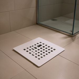 Italian Design Koricini Griglia <b>Drain</b> Shower Stainless Steel with White Finish <b>Bathroom</b> Furniture - Product Image 3
