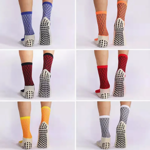 Custom Logo Unisex Slouchy Grip <b>Socks</b> 100% Cotton 160g Automated Cutting Sets for Yoga Pilates-OEM Service Available - Product Image 2