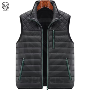 <b>Men's</b> Winter Puffer <b>Vest</b> Zipper 100% Polyester Eco-Friendly Windproof Quick Dry <b>Fashion</b> Wear - Product Image 1