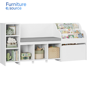 Estantería Premium Morden MDF para niños con Banco-Estantería de madera para niños de alta calidad con asiento de cojín-Estantería para niños al mejor precio - Product Image 3