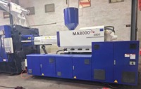 Machine de moulage par injection horizontale 2024, presque neuve, d'occasion, avec pompe hydraulique de 8000 kN de force de serrage, servomoteur et PLC d'origine