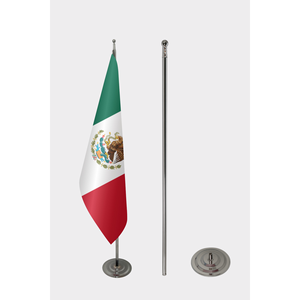 Mexican Official Indoor <b>Flag</b> Custom Indoor Hand <b>Flag</b> with Digital Printing Polyester Plastic Material Aluminum Fiberglass <b>Pole</b>" - Product Image 2