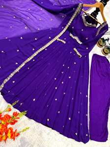 ALMUERZO NUEVO DISEÑADOR SALWAR KAMEEZ para FIESTA con BORDADO TRABAJO REVERSIBLE CASUAL TODAS LAS TEMPORADAS - Product Image 5