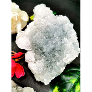 <b>Set</b> of apophyllite on quartz mineral natural free forms (lot of 5 pieces) -reiki/energy/<b>chakra</b>/healing -3 to 4 inches and 1.21 - Product Image 1