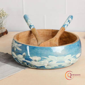 Bols de service ronds faits à la main, respectueux de l'environnement, style japonais, nouvelle collection d'articles de cuisine, bol pour aliments et collations avec cuillères - Product Image 1