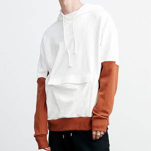 Gran oferta, Sudadera con capucha de chándal de algodón personalizado para hombre, diseño de contraste de moda con impresión Digital de otoño - Product Image 5