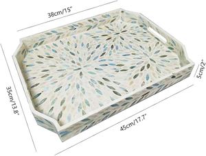 Bandeja de almacenamiento de nácar de primera calidad para colección de diseño, bandeja de lujo para servir té, bandeja para vajilla a bajo costo - Product Image 6