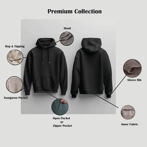 Hoodie unisexe 300 g/m² pour l'hiver, style streetwear décontracté, coupe classique, logo personnalisé sérigraphié sur le devant, ODM, poche unie de haute qualité - Product Image 5