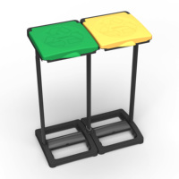 Poubelles extérieures en plastique écologiques de marque italienne Mongardi, 80L, rectangulaires, type debout, résistantes aux intempéries, sans vis, faciles à installer