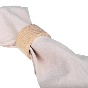 Ensemble de 6 ronds de serviette en bois à facettes fabriqués à la main Porte-serviettes modernes en bois naturel pour mariage et décoration de salle à manger fantaisie - Product Image 6