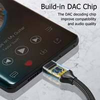 Adaptador de Audio Mini Tipo-C de 8 Pines y 3.5mm, Trenzado de Nailon Resistente, Carga Rápida USB PD, Protección Contra Cortocircuitos, Compacto para Teléfono Móvil